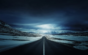 mountain, clouds, landscape, Ring road, Iceland