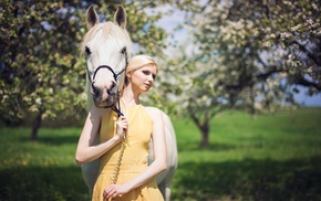 model, horse, girl