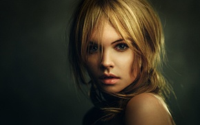 open mouth, girl, face, Anastasia Scheglova, blonde, portrait