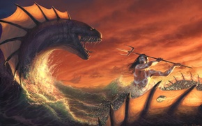 fantasy art, leviathan, artwork