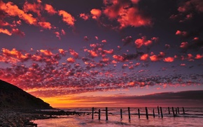 clouds, landscape, coast