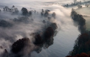 river, photography, mist