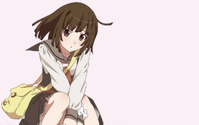 Monogatari Series, anime, Sengoku Nadeko, school uniform, anime girls