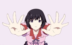 school uniform, Monogatari Series, anime, anime girls, Hanekawa Tsubasa