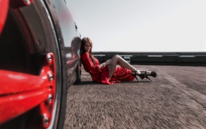 model, girl, car, vehicle