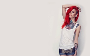 redhead, chest tattoos, tattoo