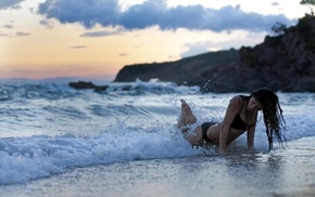 girl outdoors, beach