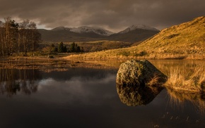 lake, landscape, clouds