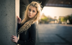 portrait, blonde, girl