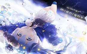 blue eyes, Hatsune Miku, Vocaloid, long hair, snow, bubbles