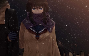 scarf, manga, alone