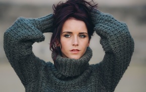 portrait, girl, looking away