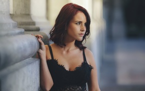 portrait, looking away, girl