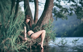 girl outdoors, model, nature