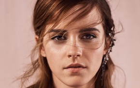 Emma Watson, brown eyes, auburn hair, looking at viewer, actress, girl
