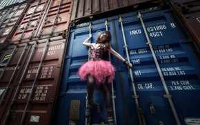 girl, model, container