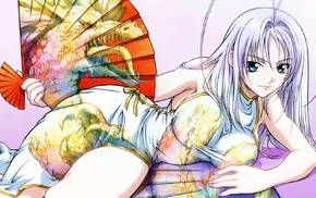 Tenjou Tenge, Chinese dresses, ahoge, fans, Natsume Maya, anime