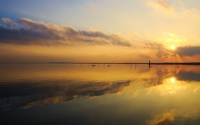 reflection, water, landscape