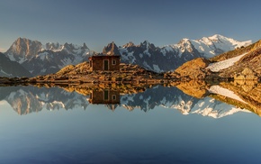 lake chamonix, lake, nature