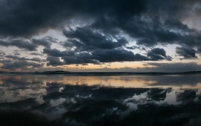 reflection, clouds