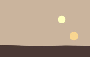 Tatooine, minimalism, suns, desert, Star Wars