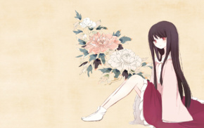 anime, anime girls, original characters, flowers