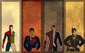 Batman, Iron Man, Spider, Man, Superman, superhero