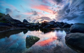 rock, water, nature