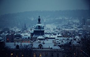 building, cold, snow