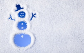 blue background, smiling, top hats, snowman, snowmen, winter