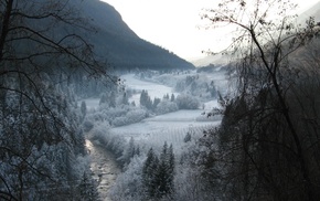 landscape, snow, nature, winter