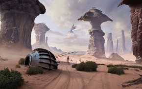 Star Wars, landscape, spaceship