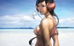 original characters, anime, headphones, anime girls