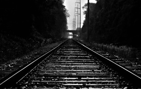 railway, monochrome