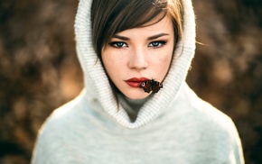 lepidoptera, hoods, face, girl, insect