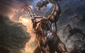 God of War III, artwork, video games, Kratos