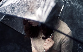rain, girl, model, umbrella