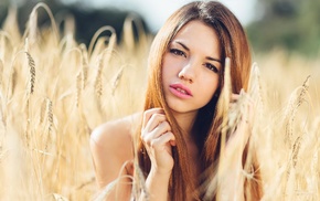 portrait, field, model, face, girl, girl outdoors