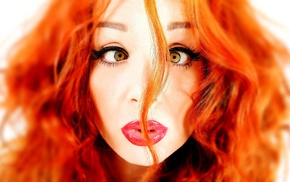 face, redhead, squint, model, girl