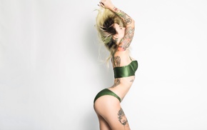 ass, tattoos, Justin Swain, lingerie, Alysha Nett, girl
