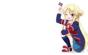 anime girls, Union Jack, Kin, Iro Mosaic, Kujou Karen