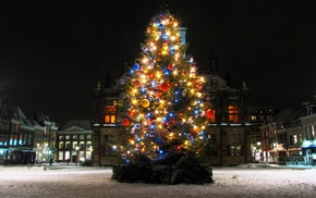 Christmas, Christmas ornaments, fir, tree