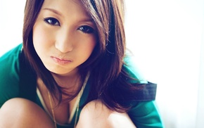 looking at viewer, Asian, cleavage