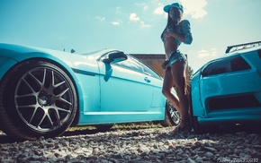 jean shorts, girl with cars, ass, denim, sneakers, girl