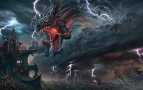 fantasy art, dragon