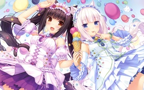 anime girls, ice cream, visual novel, Chocolat Neko Para, anime, Vanilla Neko Para