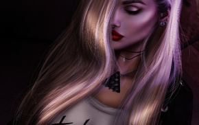 artwork, girl, blonde