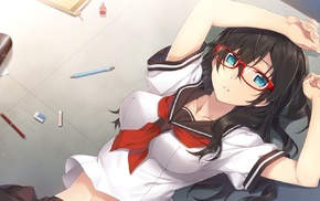 meganekko, anime, original characters, anime girls, school uniform, glasses