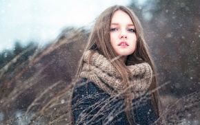 girl, snow