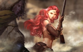 redhead, fantasy art